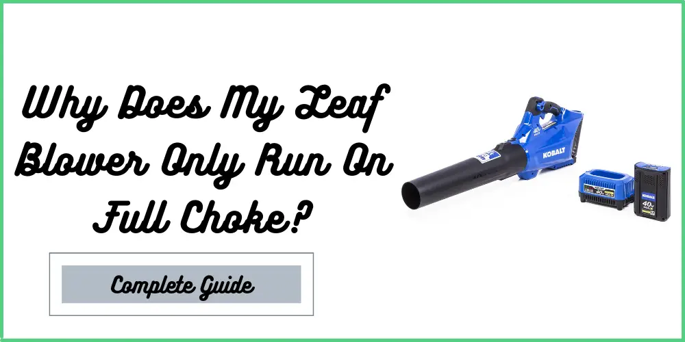 Why Does My Leaf Blower Only Run On Full Choke?